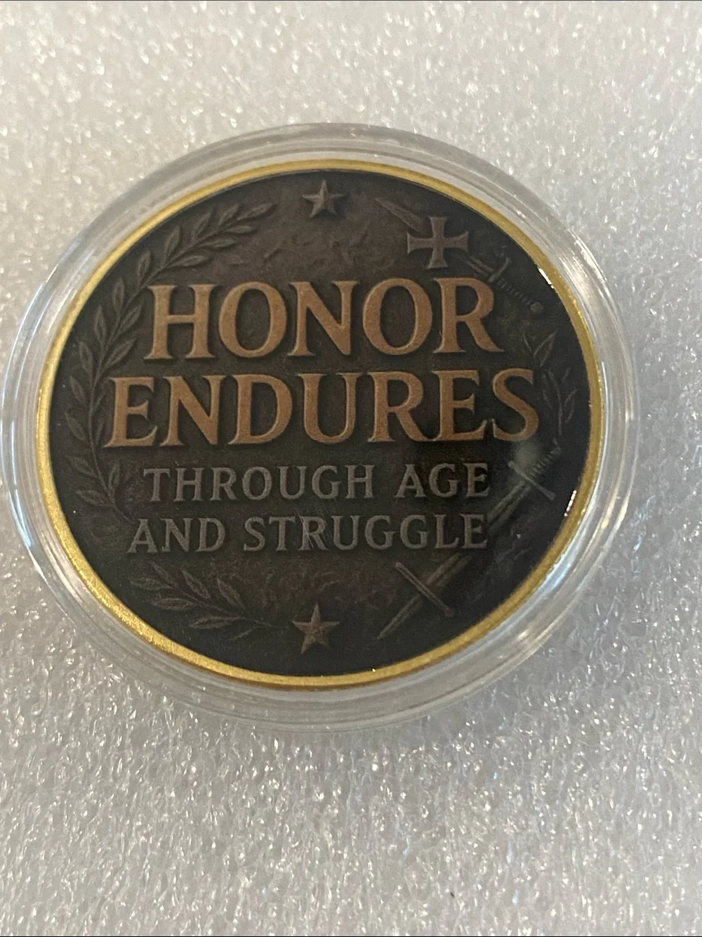 Collectible Medieval Knight Challenge Coin with Red Cross Emblem